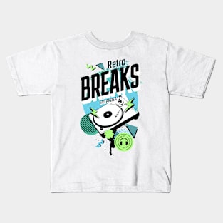 BREAKBEAT  - Retro Breaks Y2K (black/blue/green) Kids T-Shirt